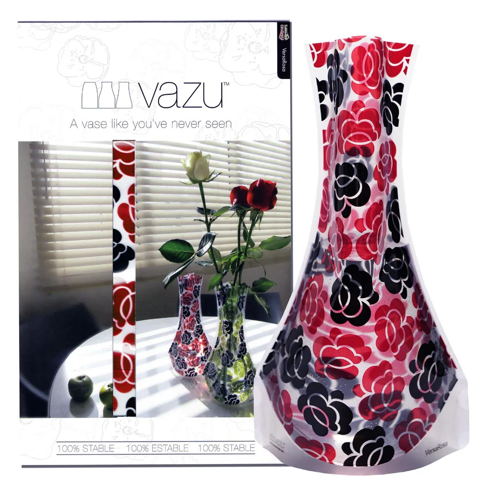 VersaRosa · Red expandable vase and gift packaging