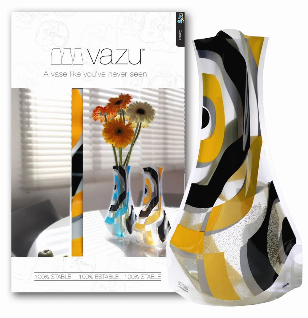 Ontento · Yellow vase and gift packaging